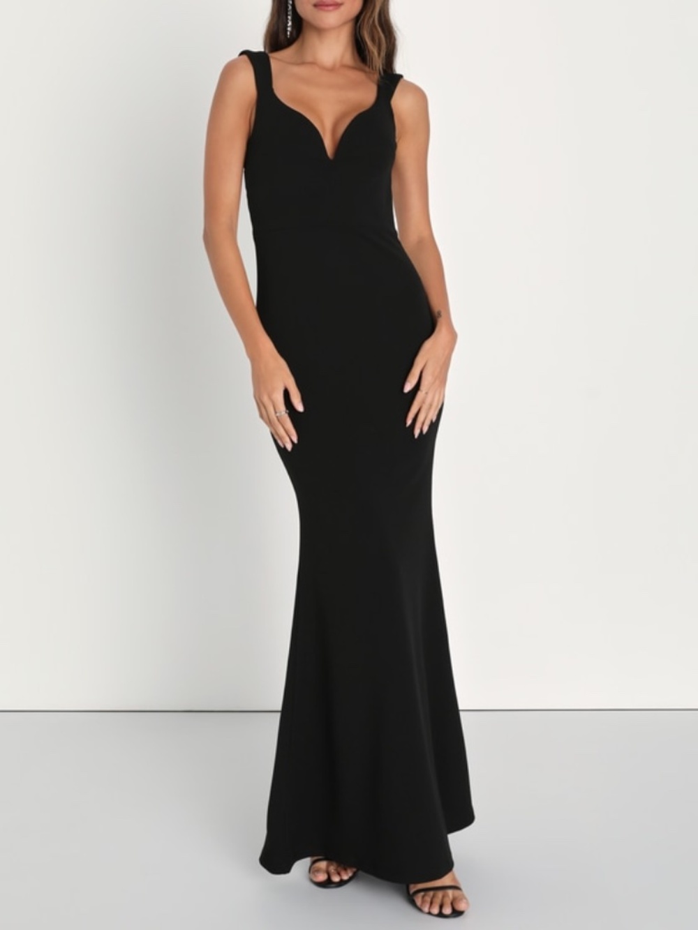 Lulus Alluring Temptation Black Backless Ruched Mermaid Maxi Dress - Size XL